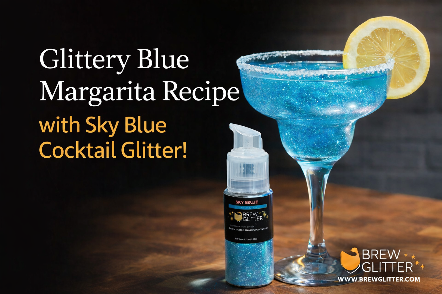 Glittery Blue Margarita using Sky Blue Cocktail Glitter