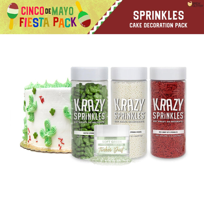 Cinco de Mayo Sprinkles Cake Decoration Fiesta Pack Collection Baking Gift Set (4 PC SET)-Brew Glitter®