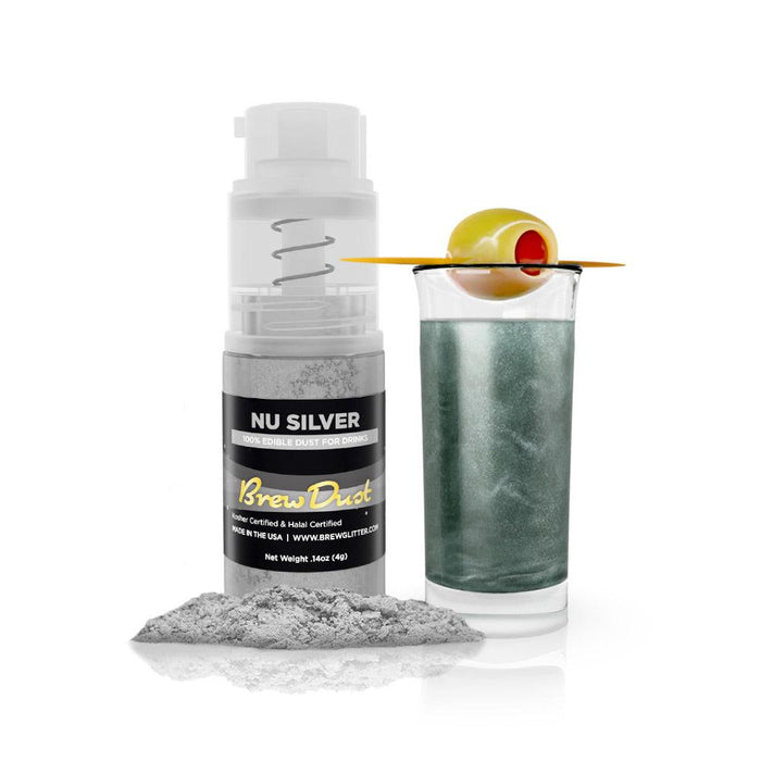 Nu Silver Edible Brew Dust | Mini Spray Pump-Brew Glitter®