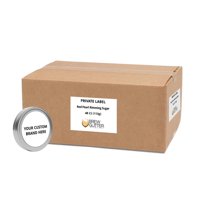 Red Pearl Cocktail Rimming Sugar | Private Label (48 units per/case)-Brew Glitter®