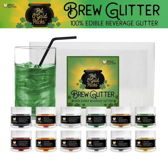 St. Patty's Day Pot O' Gold Collection Brew Glitter Combo Pack A (12 PC SET)-Brew Glitter®