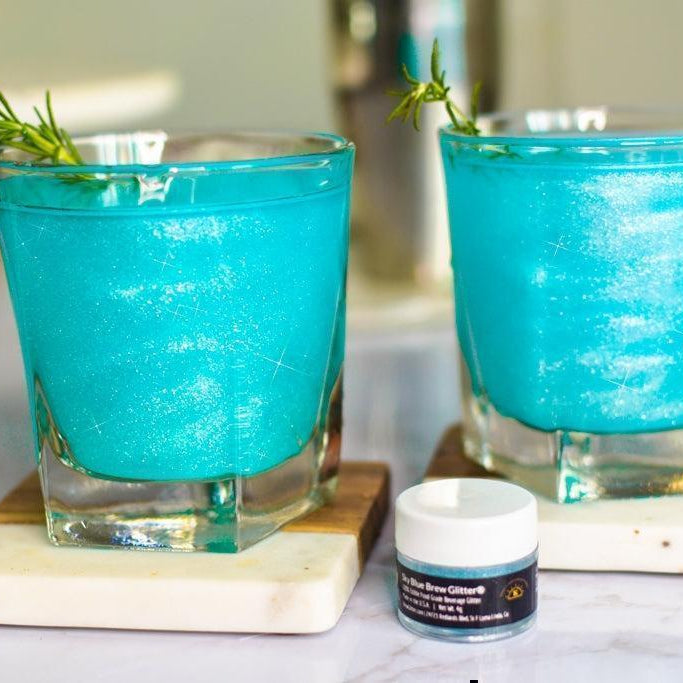 Glittery Blue Margarita using Sky Blue Cocktail Glitter-Brew Glitter®