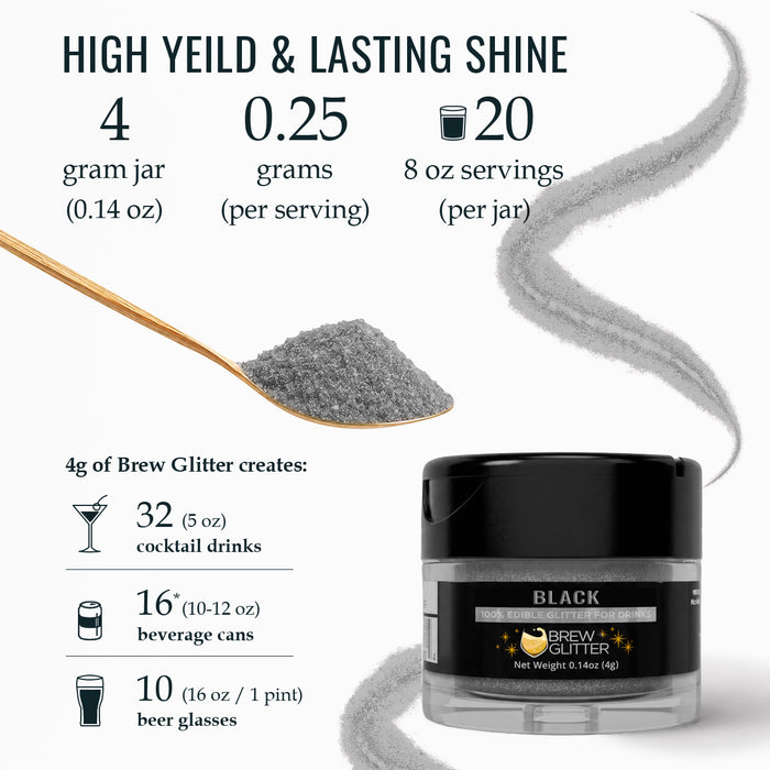 Black Shimmer Brew Glitter | Food Grade Beverage Glitter