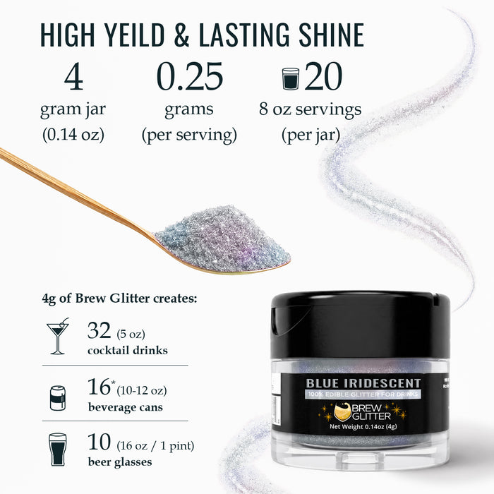 Blue Iridescent Brew Glitter | Food Grade Beverage Glitter