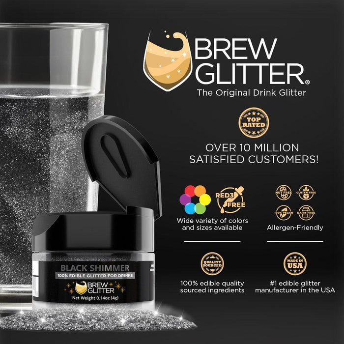 Black Shimmer Brew Glitter | Food Grade Beverage Glitter-Brew Glitter®