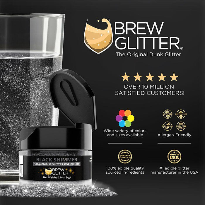 Black Shimmer Brew Glitter Mini Spray Pump by the Case | Private Label-Brew Glitter®