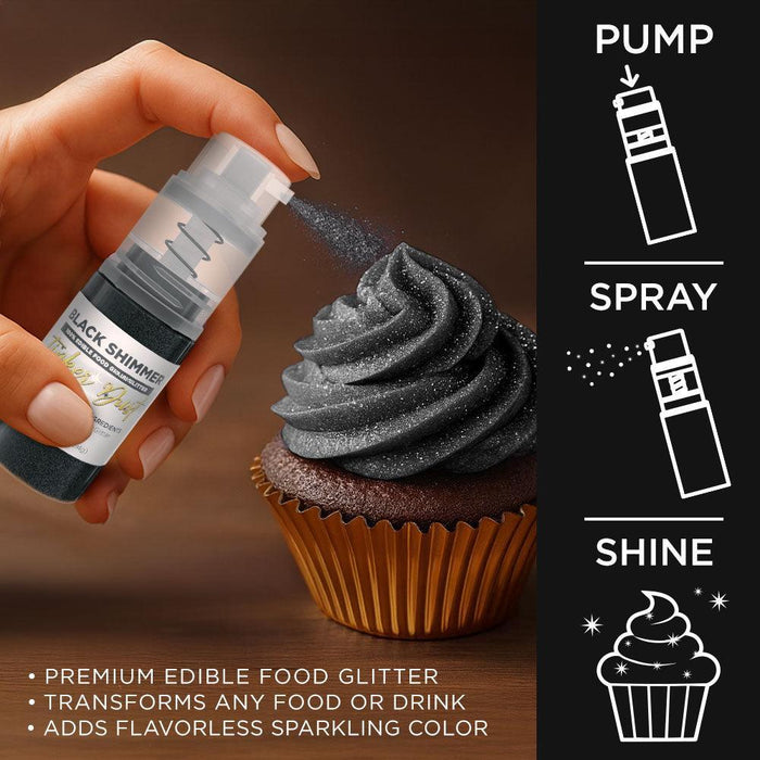 Black Shimmer Edible Glitter Spray 4g Pump | Tinker Dust®-Brew Glitter®
