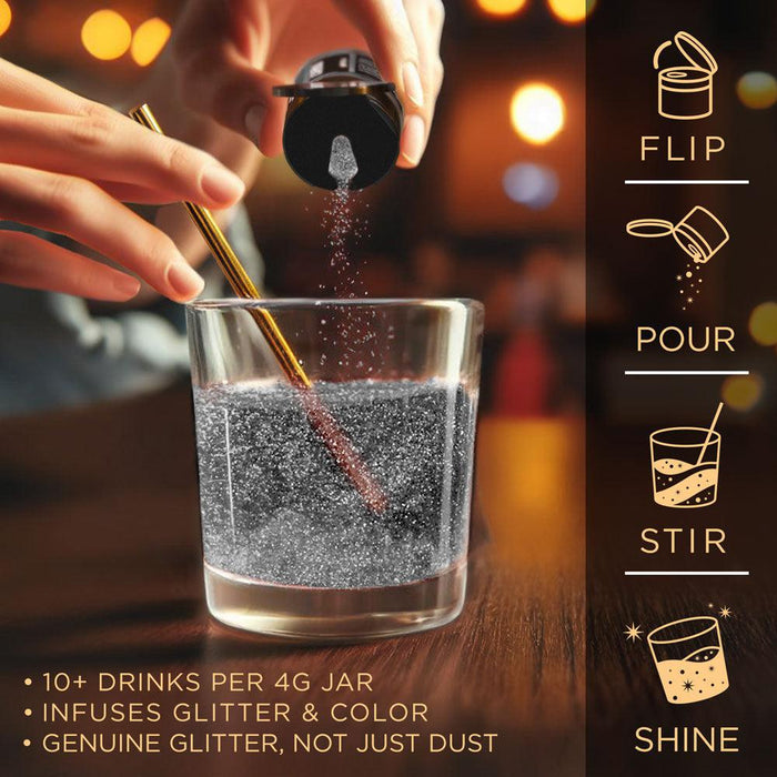 Black Shimmer Edible Glitter Spray Pump for Drinks-Brew Glitter®