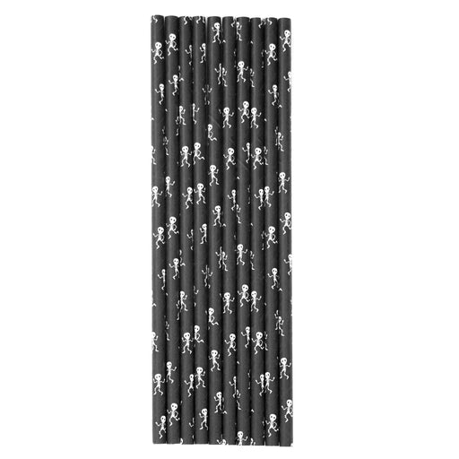 Black Skull Halloween Paper Straws-Brew Glitter®