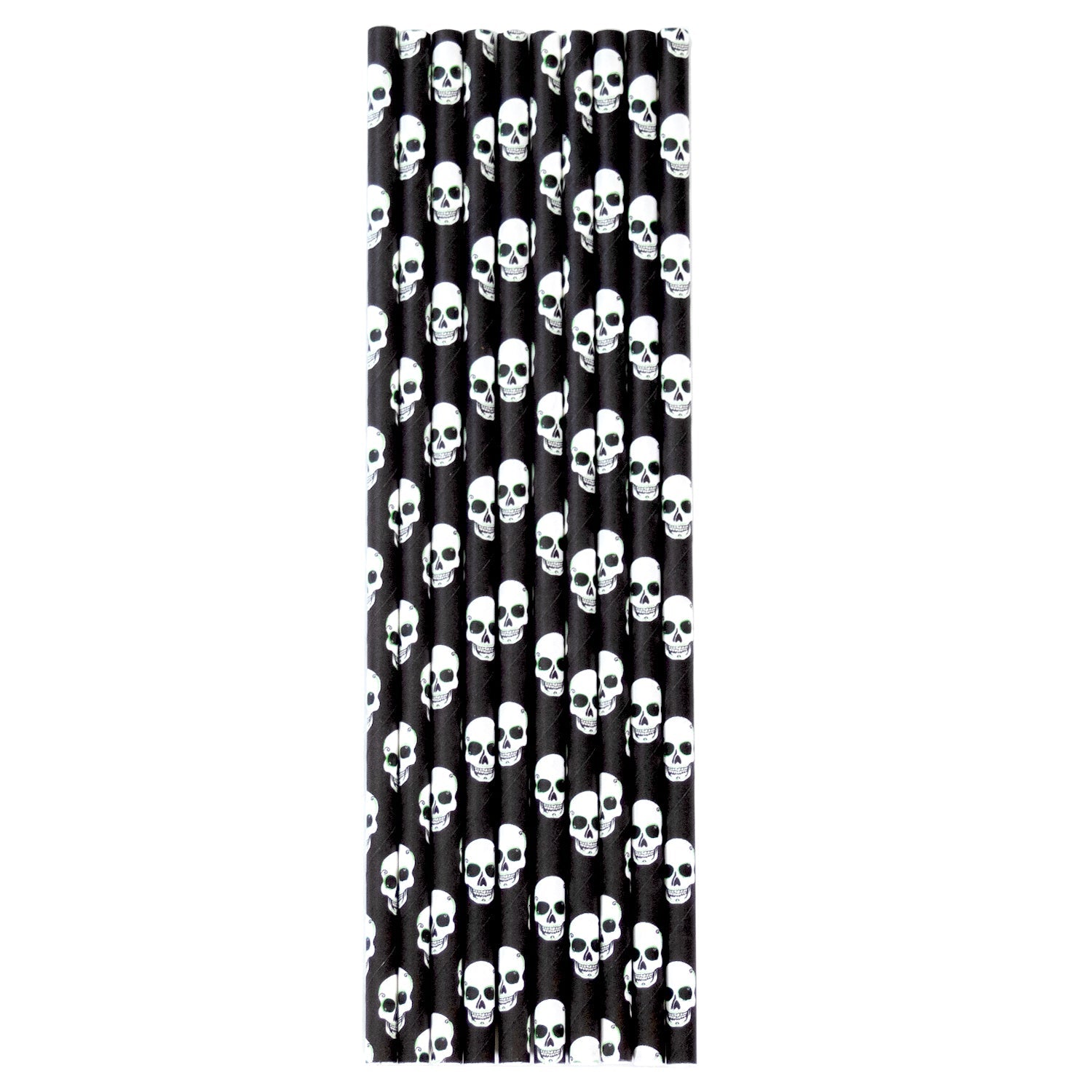 Black Skull Halloween Paper Straws-Brew Glitter®