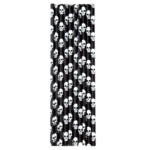 Black Skull Halloween Paper Straws-Brew Glitter®