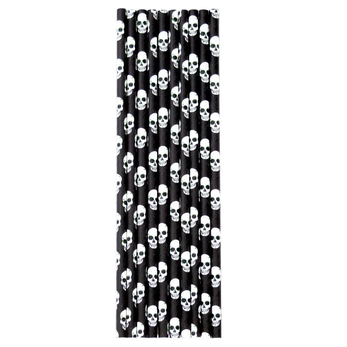 Black Skull Halloween Paper Straws-Brew Glitter®