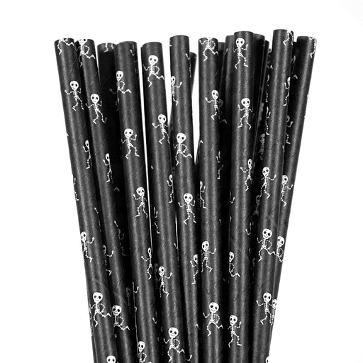 Black Skull Halloween Paper Straws-Brew Glitter®