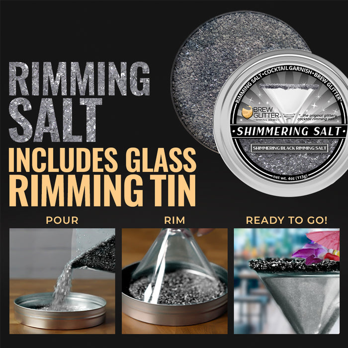 Shimmering Black Rimming Salt | Private Label (48 units per/case)