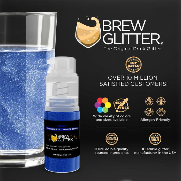 Blue Brew Glitter Mini Spray Pump by the Case | Private Label-Brew Glitter®