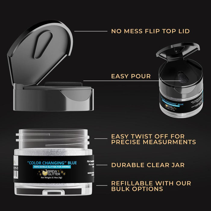 Blue Color Changing Glitter By The Case | Private Label-Brew Glitter®