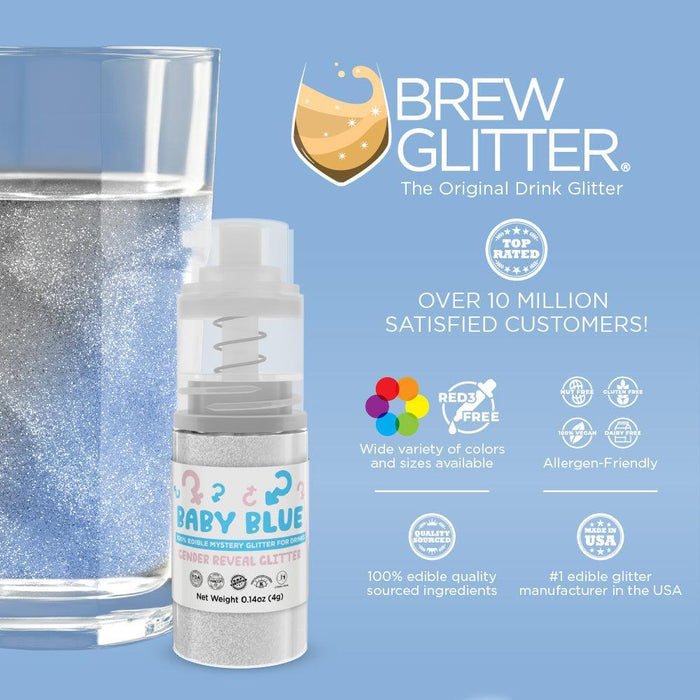 Blue Gender Reveal Brew Glitter | Mini Pump Wholesale by the Case-Brew Glitter®