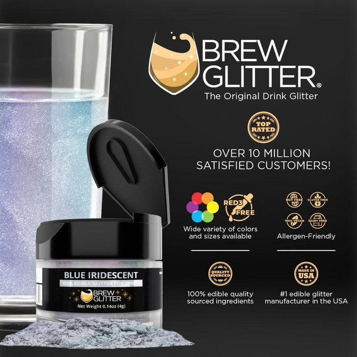 Blue Iridescent Brew Glitter | Food Grade Beverage Glitter-Brew Glitter®