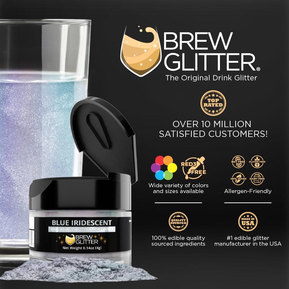 Blue Iridescent Brew Glitter | Food Grade Beverage Glitter-Brew Glitter®