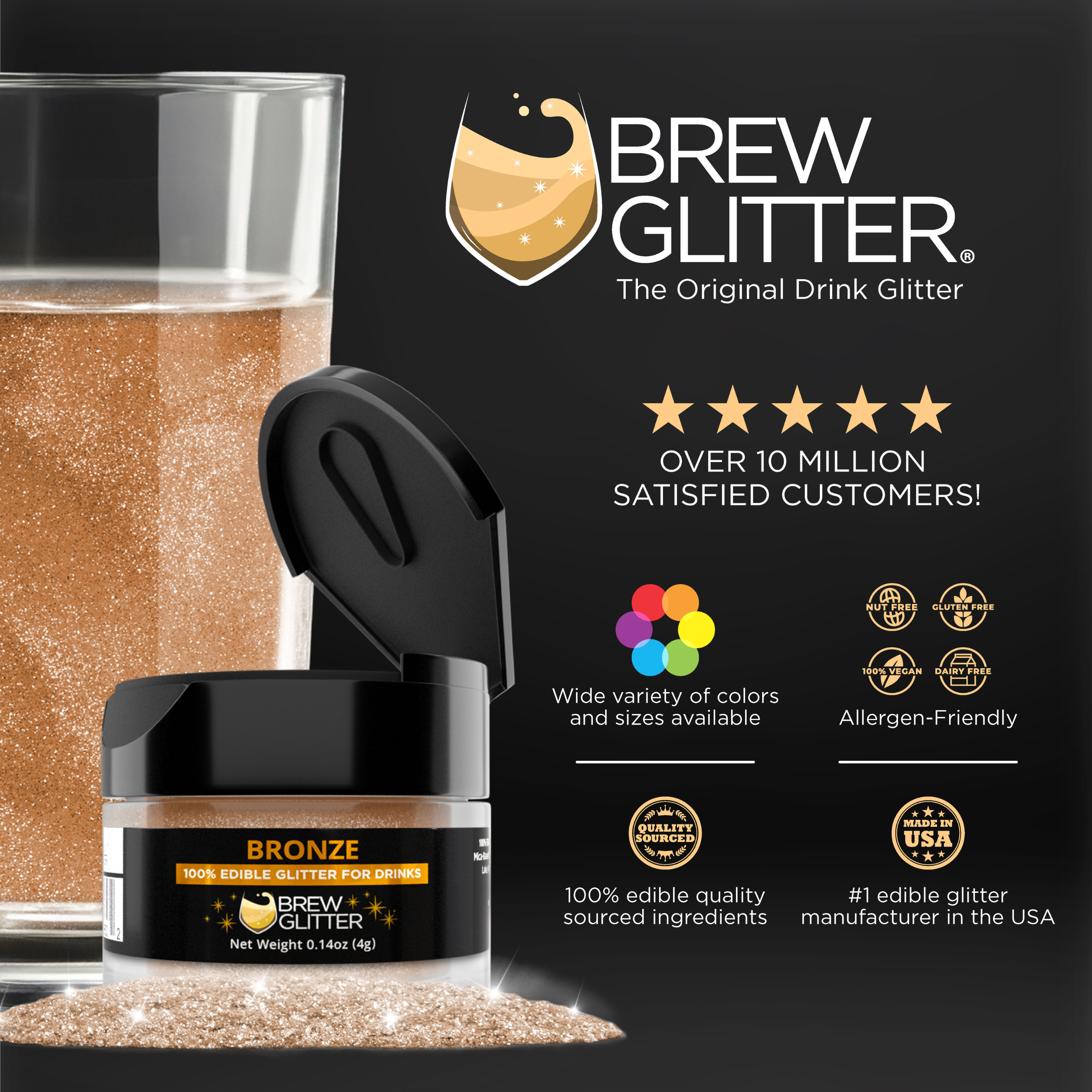 Bronze Brew Glitter | Food Grade Beverage Glitter-Brew Glitter®