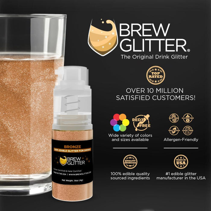 Bronze Brew Glitter Mini Spray Pump by the Case | Private Label-Brew Glitter®