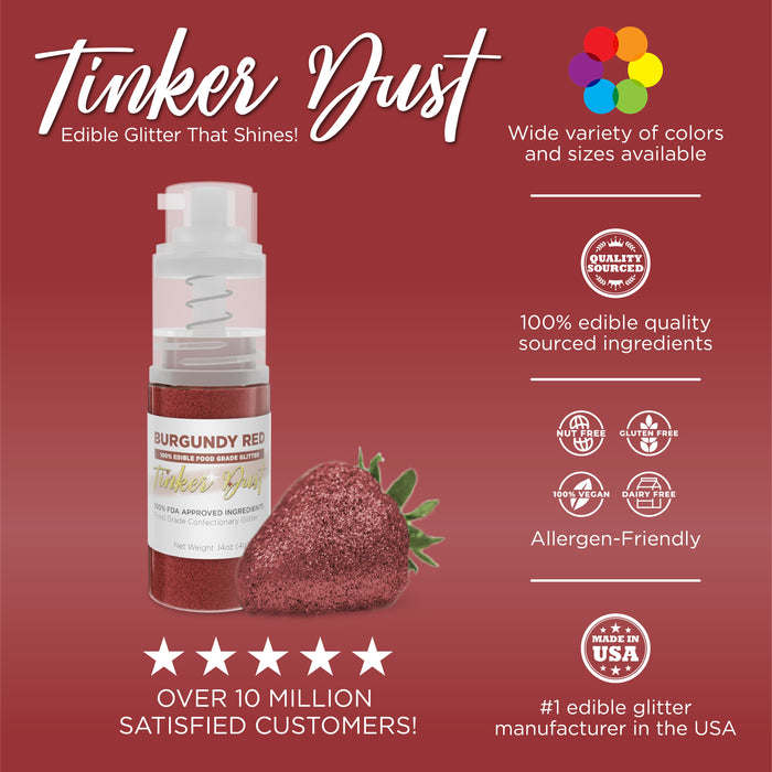 Burgundy Tinker Dust Edible Glitter Spray Pump-Brew Glitter®