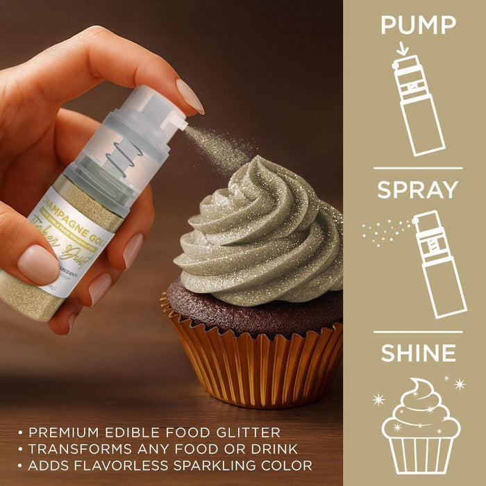 Champagne Gold Edible Glitter Spray 4g Pump | Tinker Dust®-Brew Glitter®