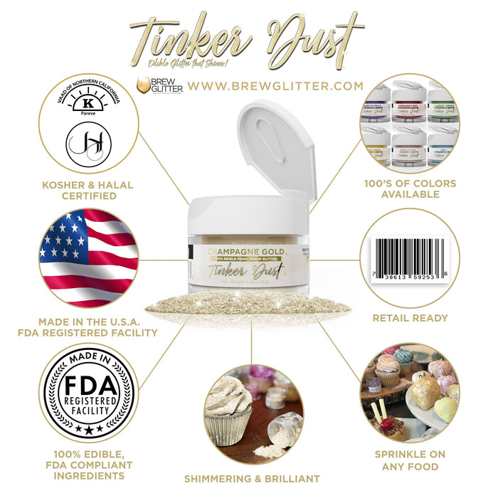 Champagne Gold Tinker Dust by the Case-Brew Glitter®