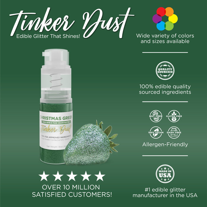 Christmas Green Edible Glitter Spray 4g Pump | Tinker Dust®-Brew Glitter®