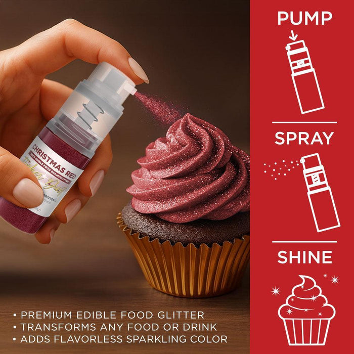 Christmas Red Edible Glitter Spray 4g Pump | Tinker Dust®-Brew Glitter®