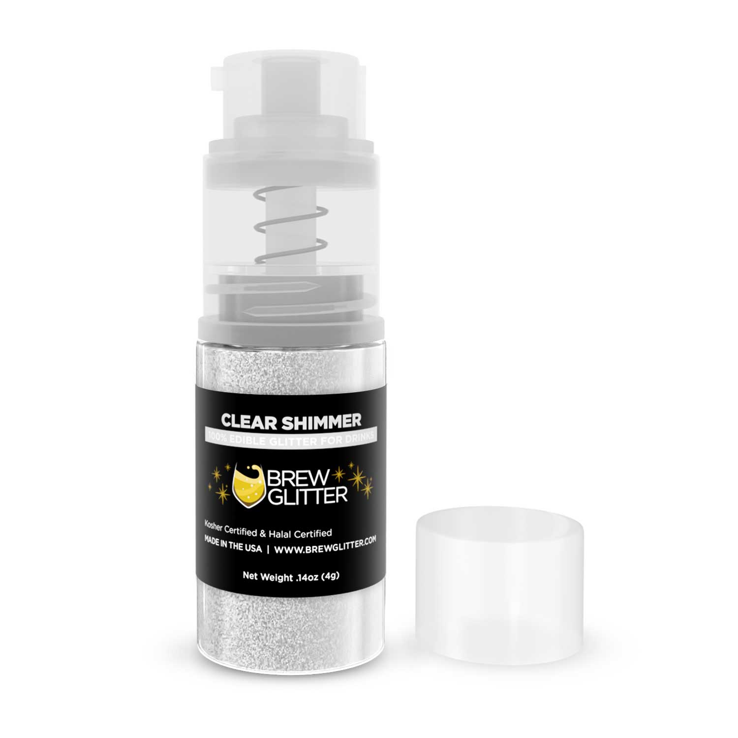 Clear Shimmer Edible Glitter Mini Spray Pump for Drinks-Brew Glitter®