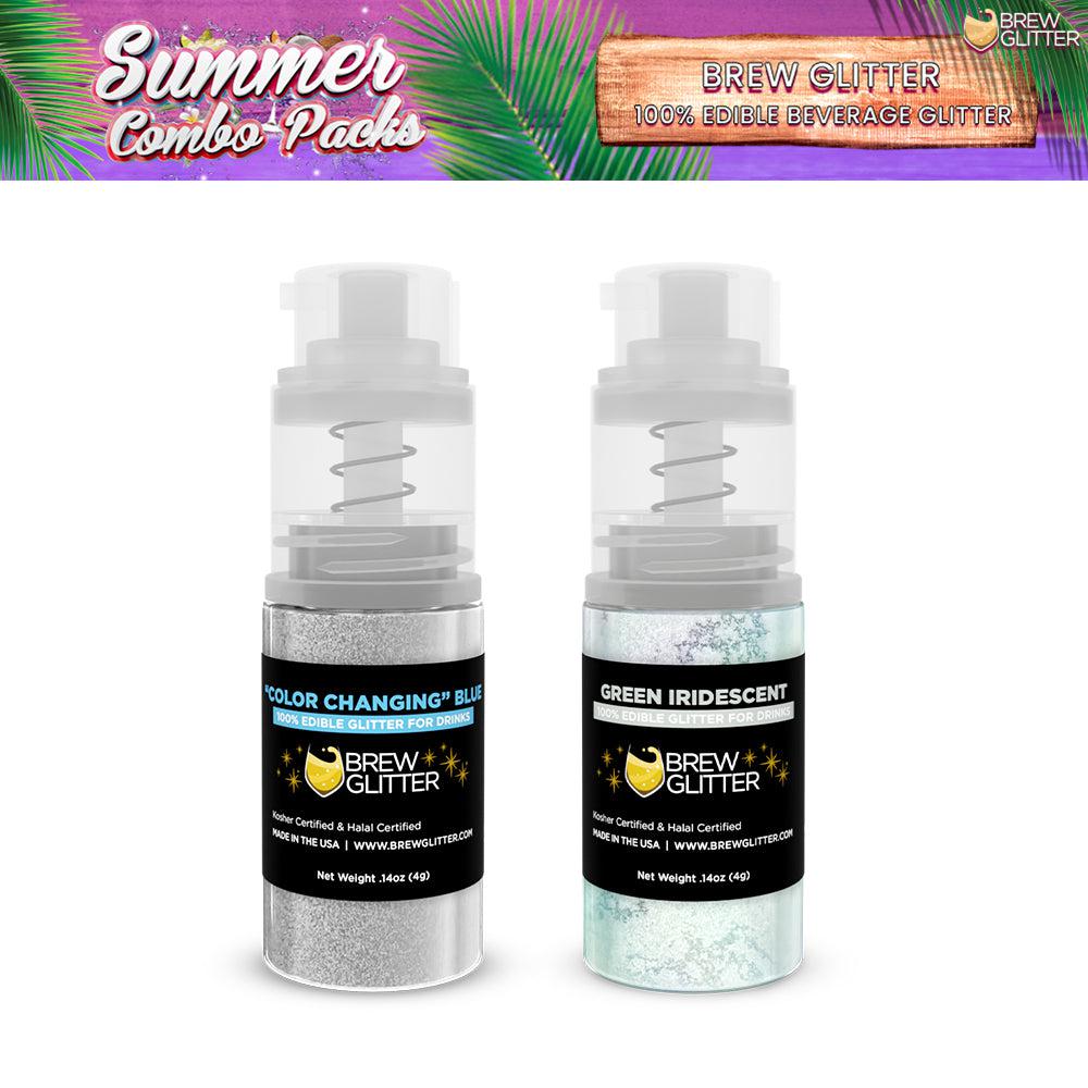 Color-Changing Blue & Green Iridescent Brew Glitter 4g Drink Spray | Summer Combo Pack 2-PC-Brew Glitter®