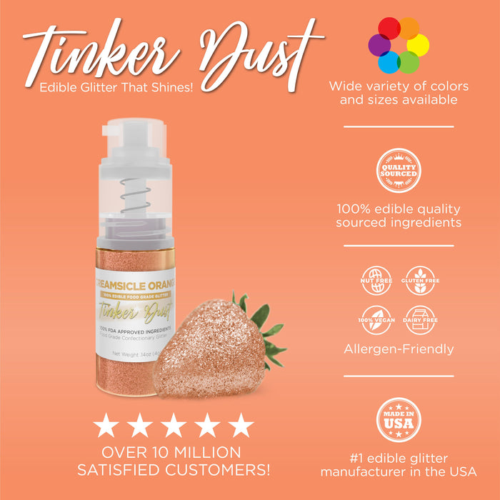 Creamsicle Orange Edible Glitter Spray 4g Pump | Tinker Dust®-Brew Glitter®