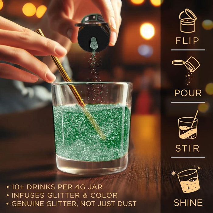 Dark Green Brew Glitter Sample Packs by the Case | Private Label-Brew Glitter®