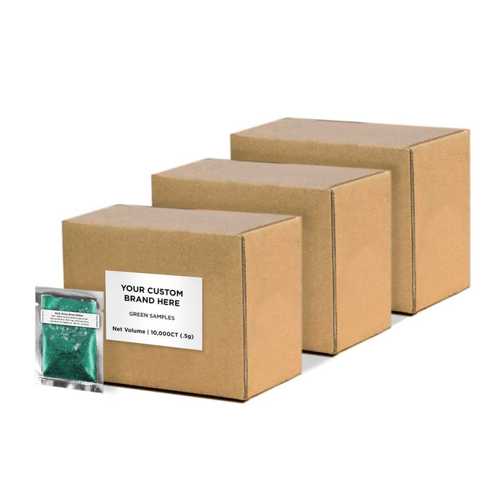 Dark Green Brew Glitter Sample Packs by the Case | Private Label-Brew Glitter®
