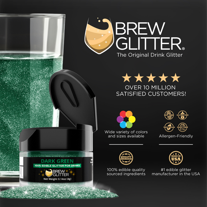 Dark Green Brew Glitter® Necker | Private Label-Brew Glitter®