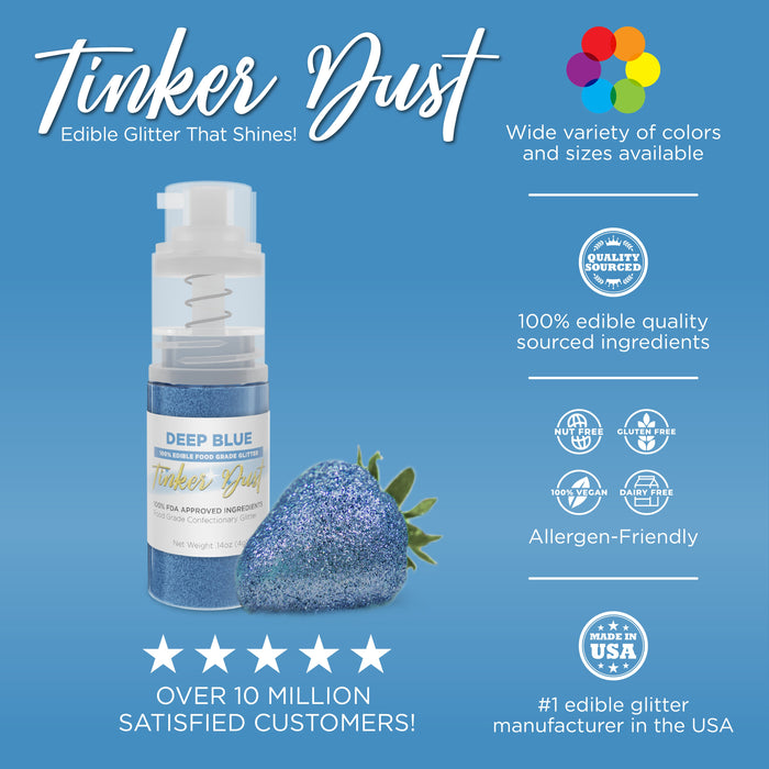 Deep Blue Edible Glitter Spray 4g Pump | Tinker Dust®-Brew Glitter®
