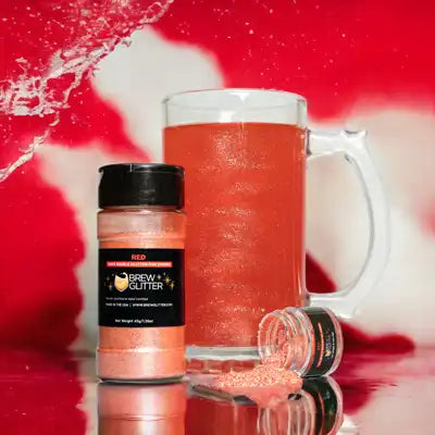 red drink glitter promo photo