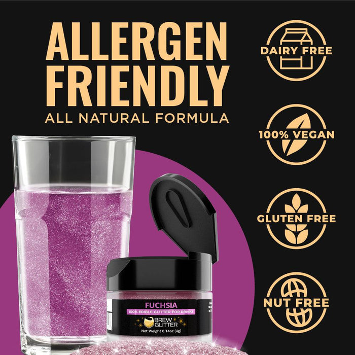 Fuchsia Brew Glitter | Food Grade Beverage Glitter-Brew Glitter®