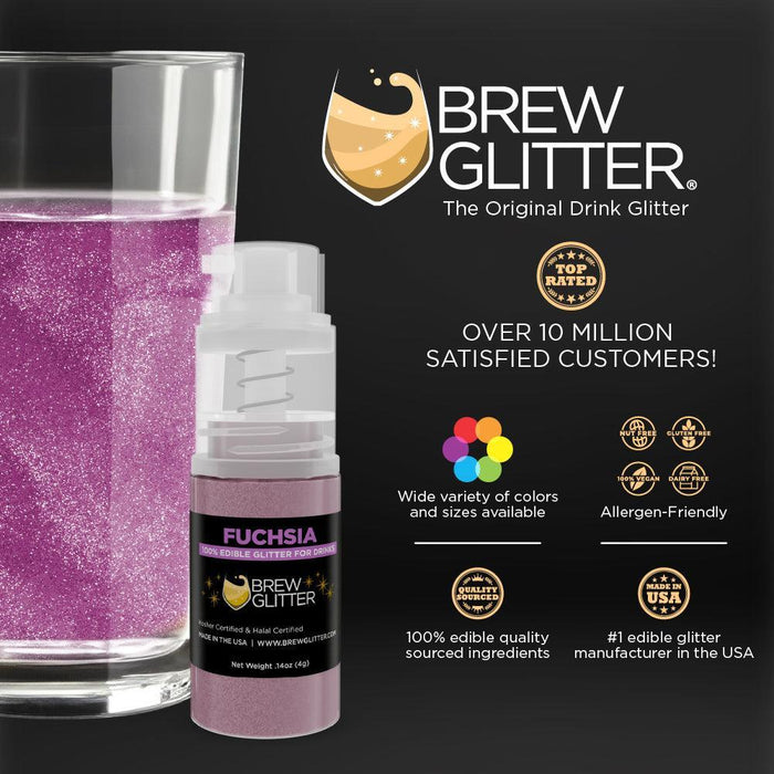 Fuchsia Brew Glitter Mini Spray Pump by the Case | Private Label-Brew Glitter®