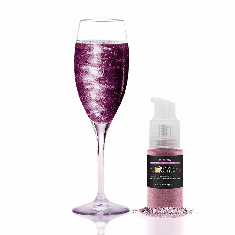 Fuchsia Edible Glitter Spray Pump for Drinks-Brew Glitter®