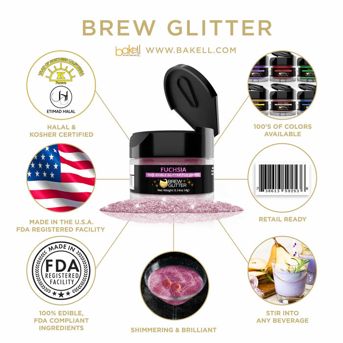 Fuchsia Food Grade Brew Glitter | 4 Gram Jar-Brew Glitter®