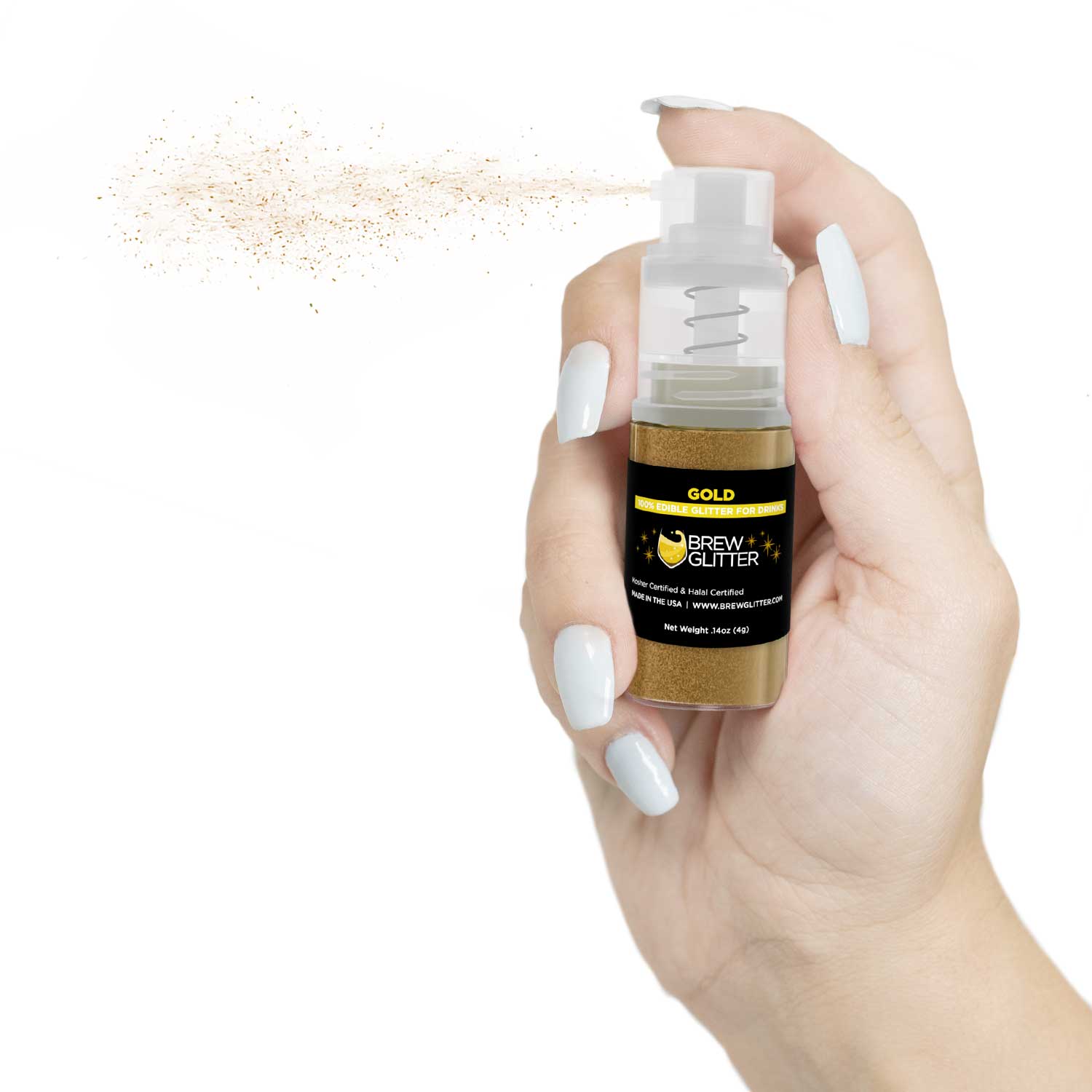 Gold Edible Glitter Mini Spray Pump for Drinks-Brew Glitter®