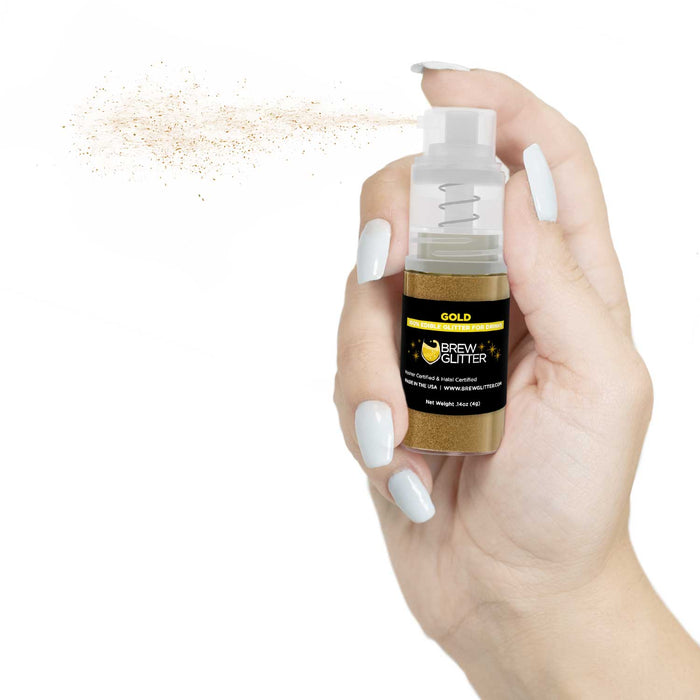 Gold Edible Glitter Mini Spray Pump for Drinks-Brew Glitter®