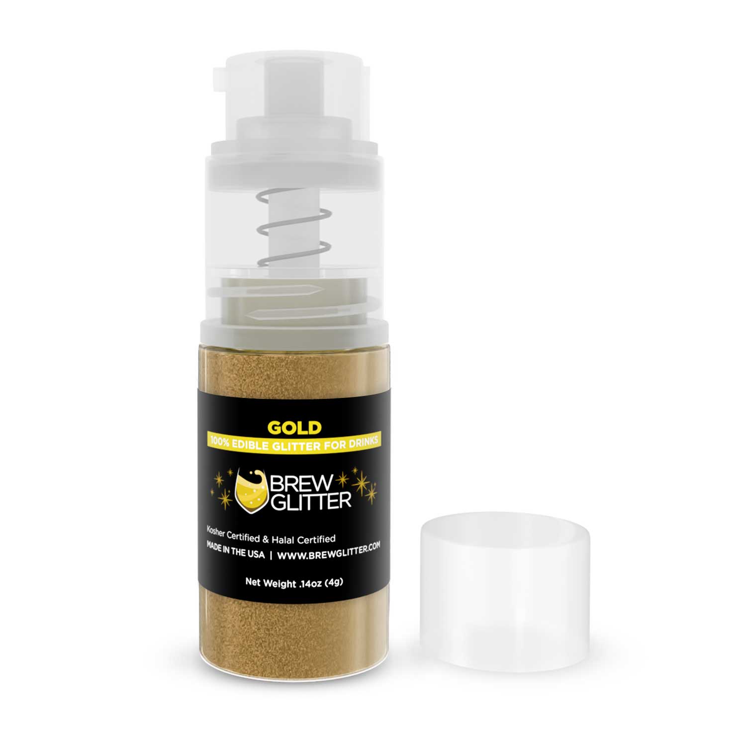 Gold Edible Glitter Mini Spray Pump for Drinks-Brew Glitter®