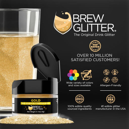 Gold Food Grade Brew Glitter | 4 Gram Jar-Brew Glitter®