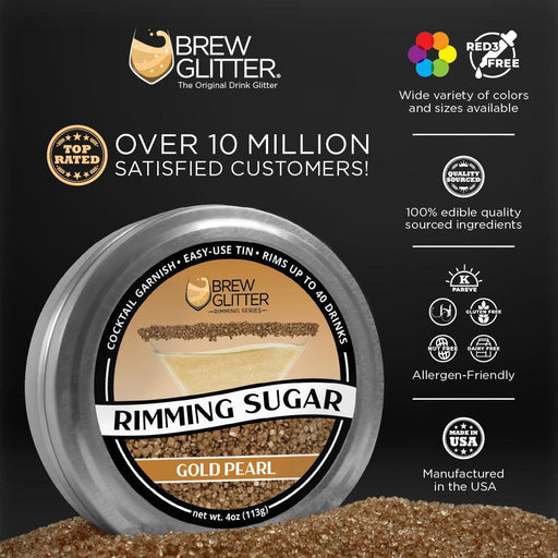 Gold Pearl Cocktail Rimming Sugar-Brew Glitter®