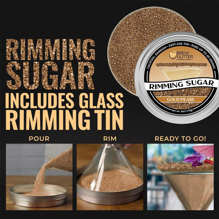 Gold Pearl Cocktail Rimming Sugar-Brew Glitter®