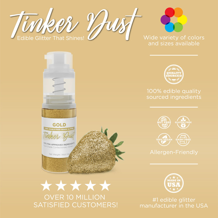 Gold Tinker Dust Edible Glitter Spray Pump-Brew Glitter®