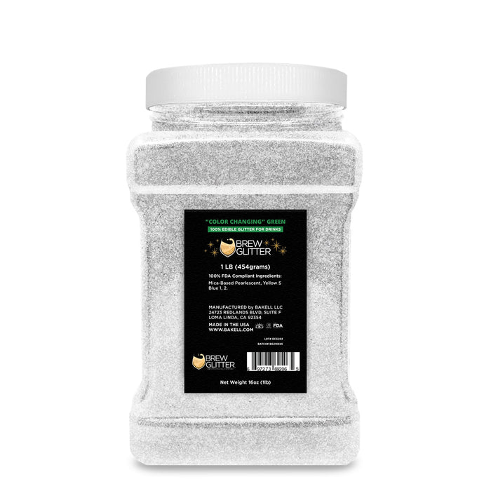 Green Edible Color Changing Brew Glitter | Food Grade Beverage Glitter-Brew Glitter®
